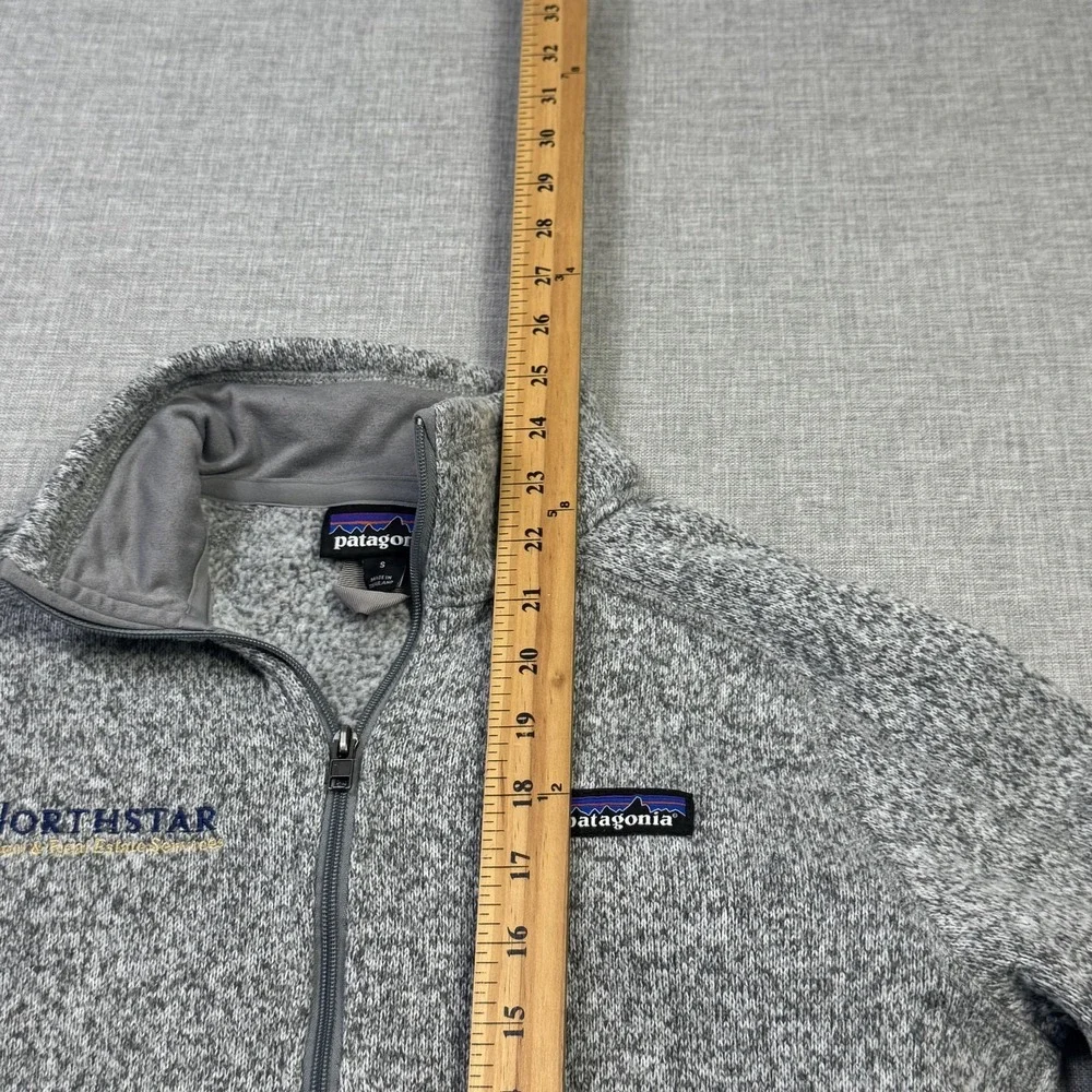 Patagonia Better Sweater Fleece 1/4 Zip Jacket Mens Small Gray Northstar Logo